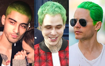 Former 1D Singer Zayn Malik, Rapper Ricky Hil and Actor Jared Leto with Green Hair