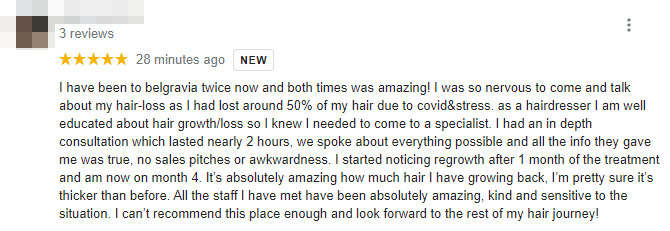 google review LS female pattern hair loss and telogen effluvium the belgravia centre 430221
