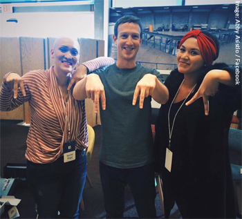 Singer Abby Asistio and Rachel Regal meet Facebook Founder Mark Zuckerberg and promote Alopecia Awareness