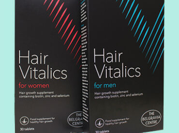 salmon Hair Vitalics for blue turq Women and Hair Vitalics for Men healthy hair supplement hair specialist Belgravia Centre