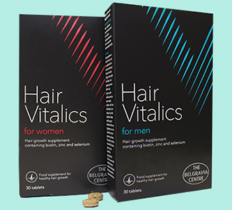 hair vitamins nutrition Hair Vitalics for Women and Hair Vitalics for Men healthy hair food supplement hair specialist Belgravia Centre