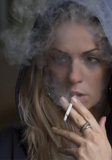 woman smoking smoker stress hungover hangover