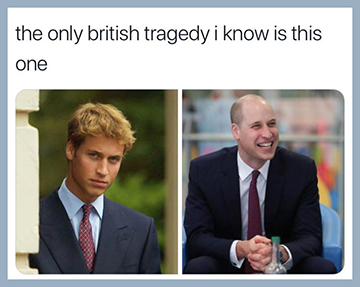 Prince William hair loss meme