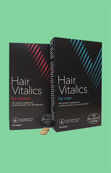 Hair Vitalics for Women and Hair Vitalics for Men healthy hair supplement hair specialist Belgravia Centre