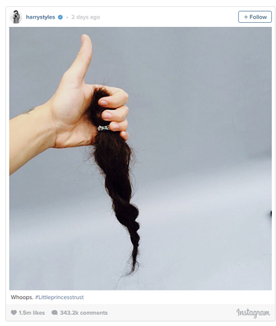 Harry Styles Cuts Hair Off to Donate to Little Princess Trust