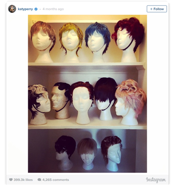Katy Perry Instagrams a Photo of her Hair Closet
