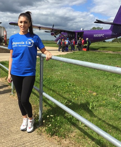 Pharella Before Her Charity Skydive for Alopecia UK