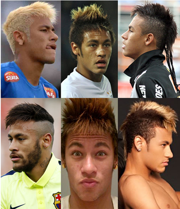 Barcelona Footballer Neymar is Known for his Flamboyant Hairstyles