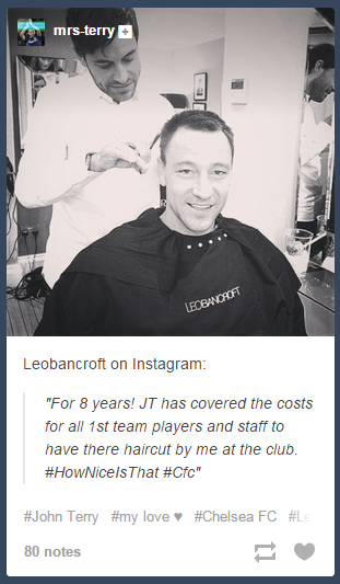 John Terry Pays For Chelsea Team Haircuts for 8 years