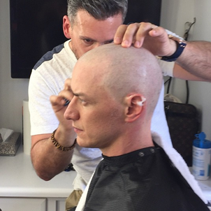 First Look at James McAvoy with his Bald Head Ready to Play Professor X