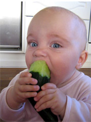 Baby Eating Cucumber