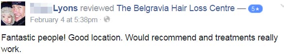 Female Pattern Hair Loss Facebook Review The Belgravia Centre